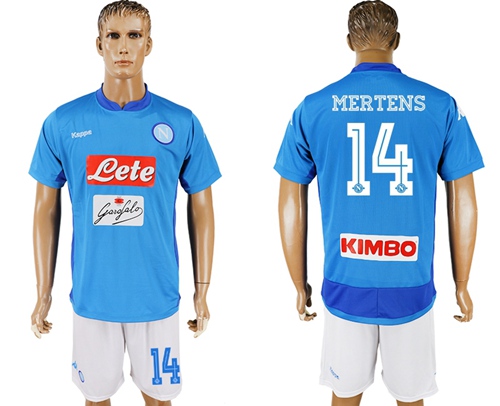 Naples #14 Mertens Blue Home Soccer Club Jersey